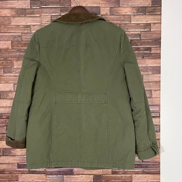 Vintage LL Bean Barn Coat Chore Jacket Hunting Quilt Lined Green Corduroy Mens M - Picture 4 of 6